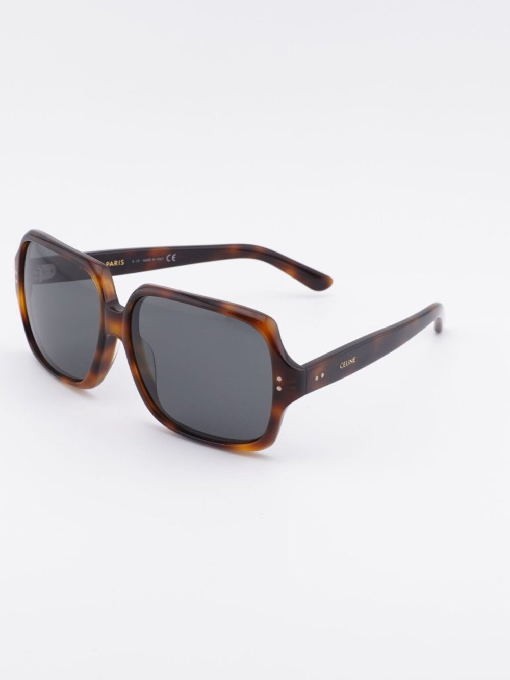 Celine CL40074F 56A Sunglasses Havana Square Frame, Grey Lenses